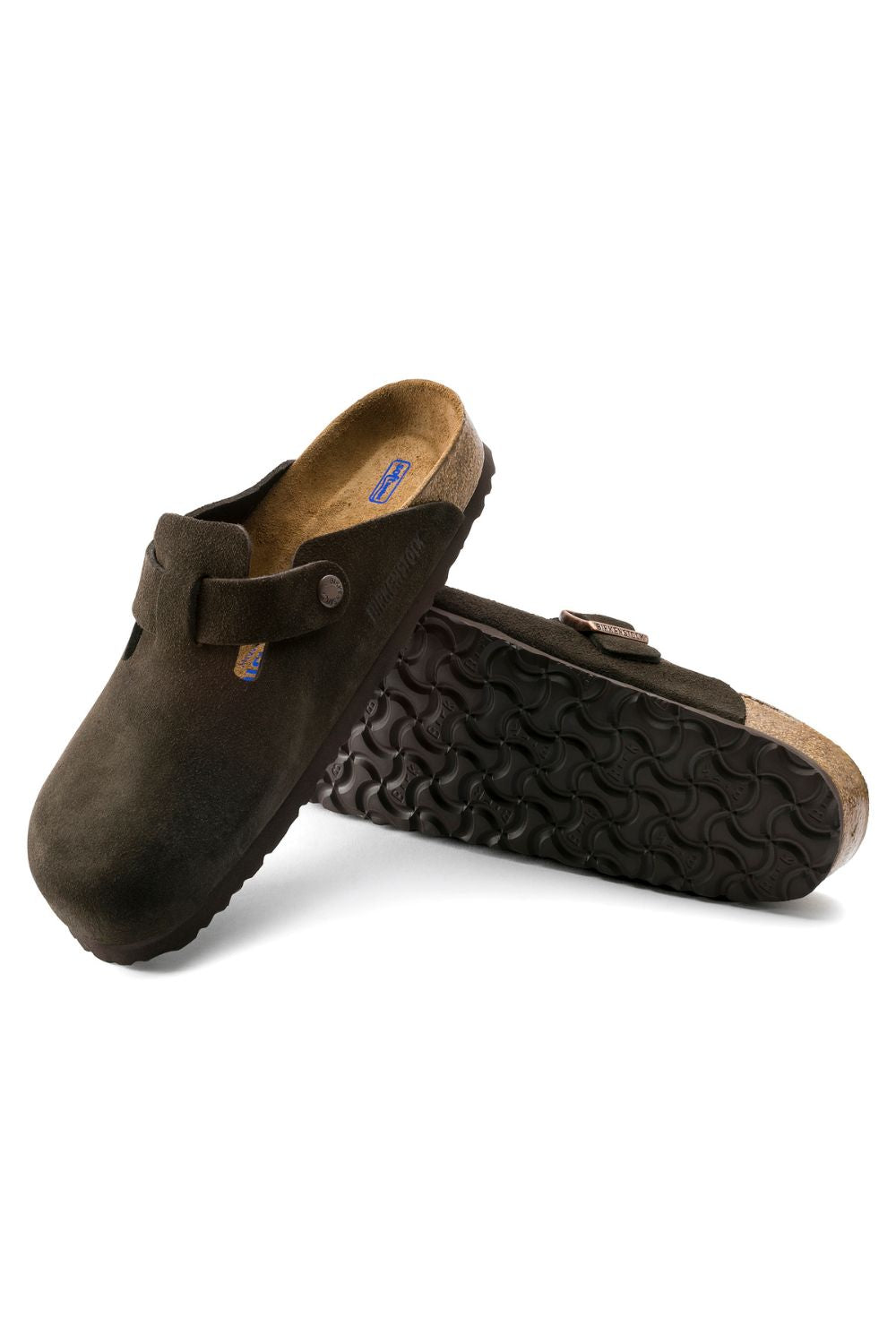 Birkenstock Boston Soft Footbed Suede Leather Clogs for Women in Mocha