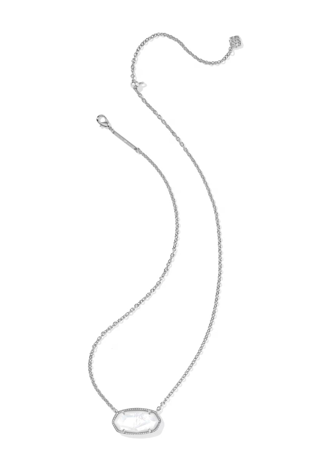 Kendra Scott Elisa Ivory Short Pendant Necklace in Rhodium