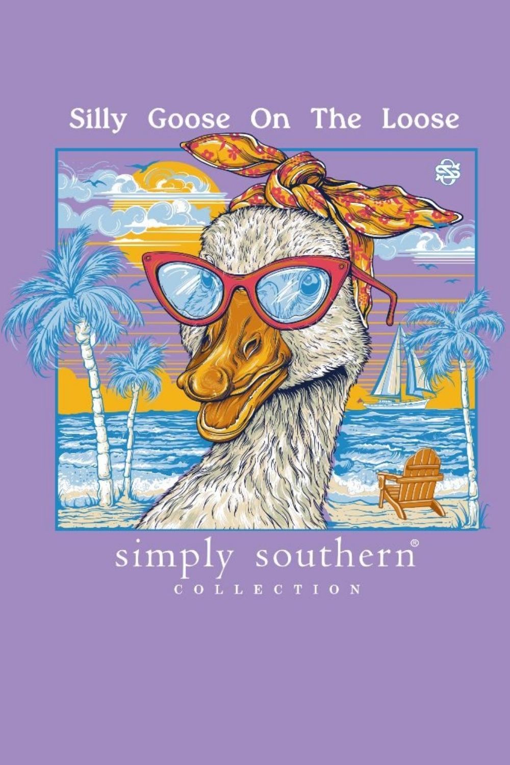 Simply Southern Silly Goose on the Loose T-Shirt for Women in Grape