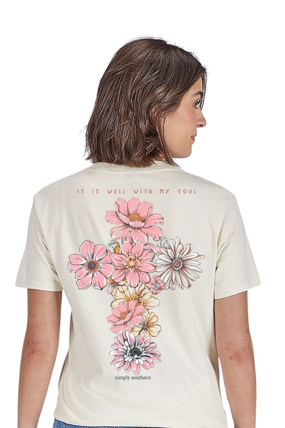 Simply Southern Well With My Soul T-Shirt for Women in Linen