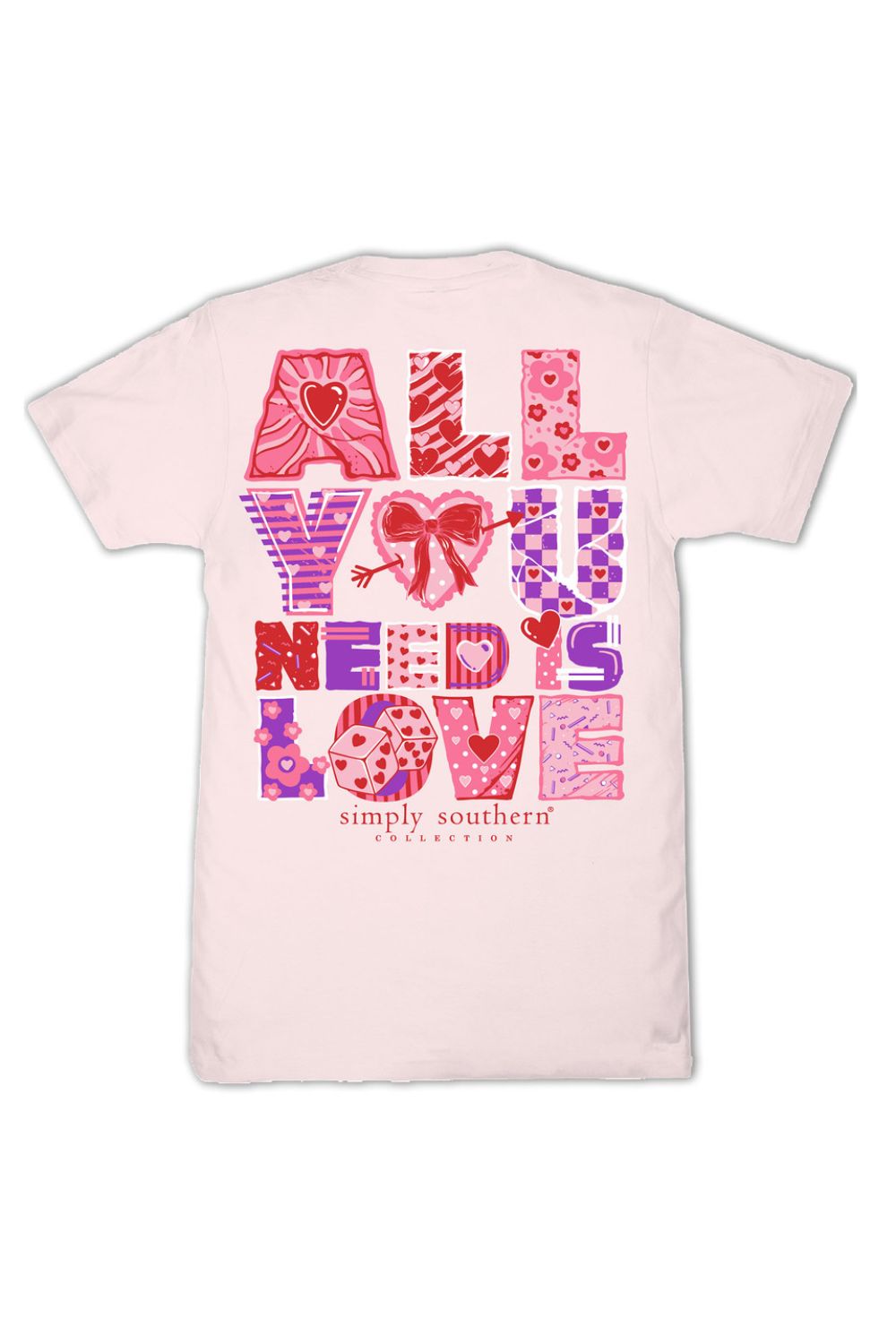 Simply Southern Youth All You Need Is Love T-Shirt for Girls in Rosy Pink | YTH-SS-LOVE-ROSY