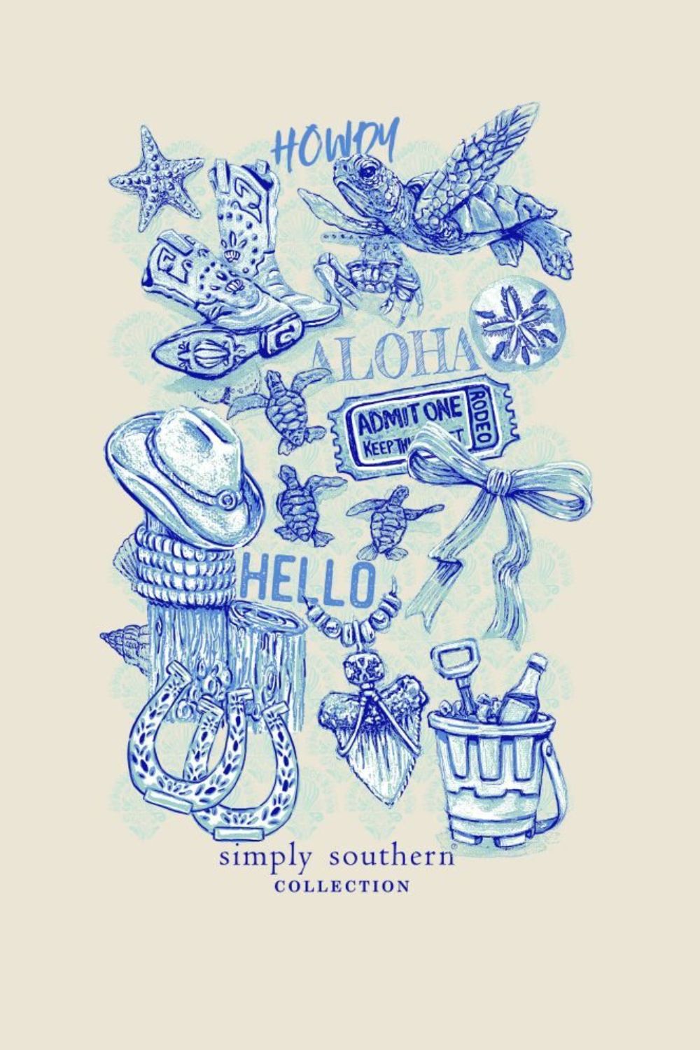 Simply Southern Youth Howdy Mineral Wash T-Shirt for Girls in Bone
