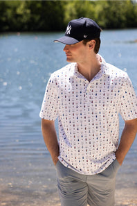1897 Legends Golf Print Polo for Men in White