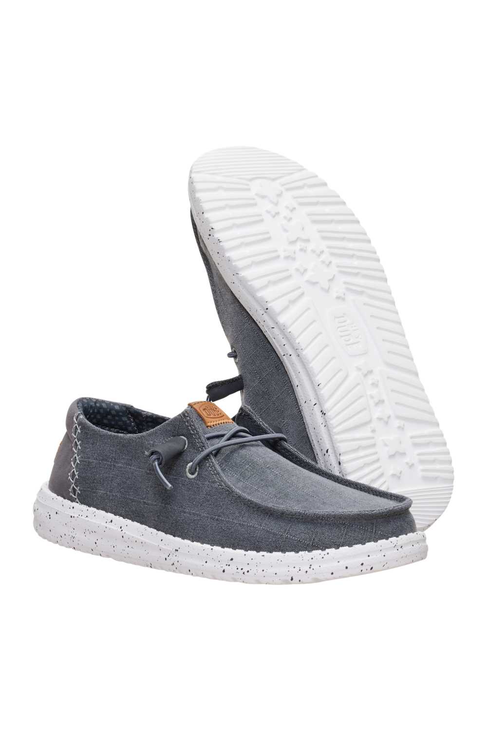 HEYDUDE Women’s Chambray Grid Shoes in Charcoal