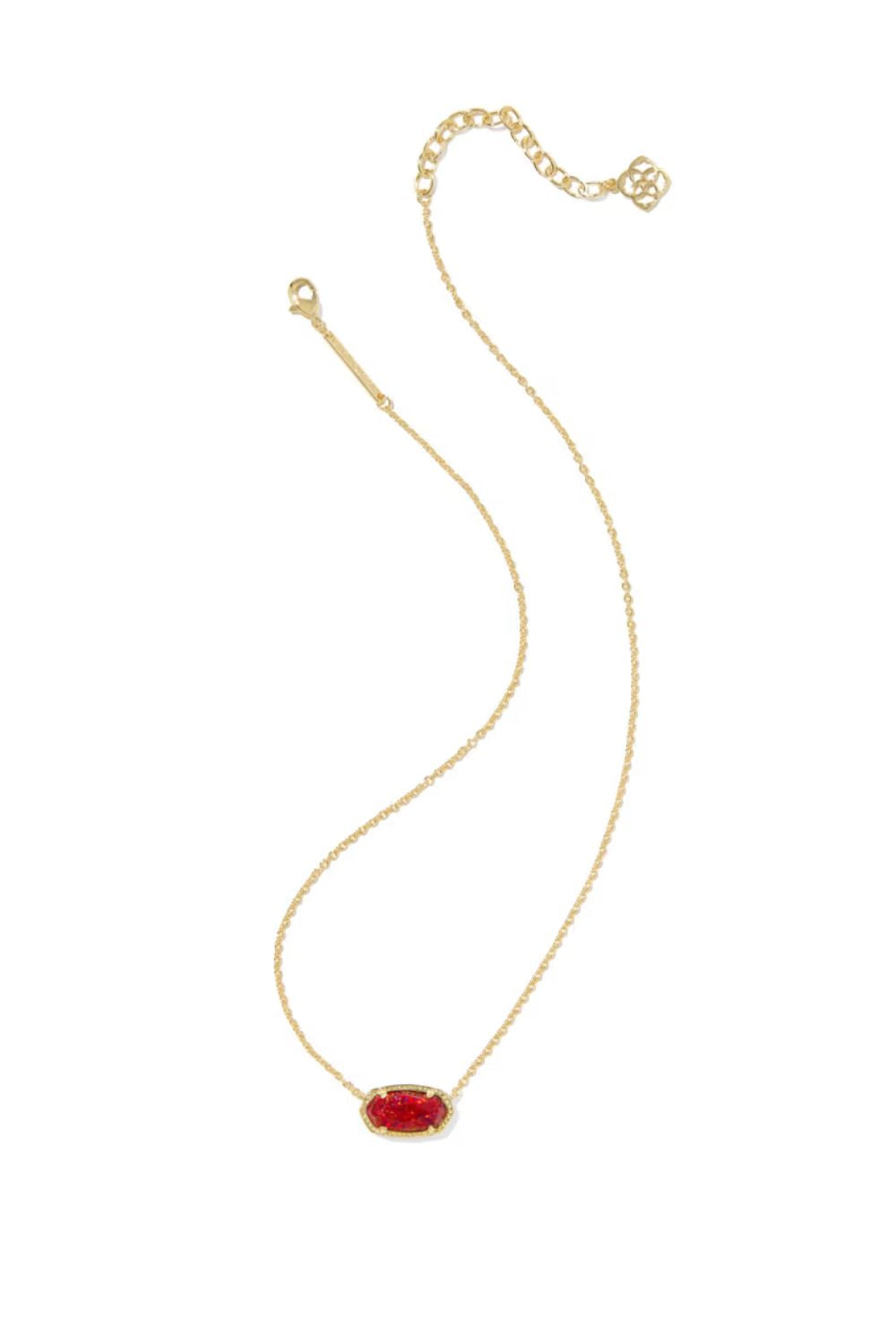 Kendra Scott Elisa Gold Pendant Necklace in Kyocera Red Opal | 9608802375
