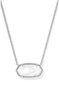 Kendra Scott Elisa Ivory Short Pendant Necklace in Rhodium
