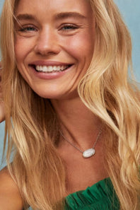 Kendra Scott Elisa Ivory Short Pendant Necklace in Rhodium
