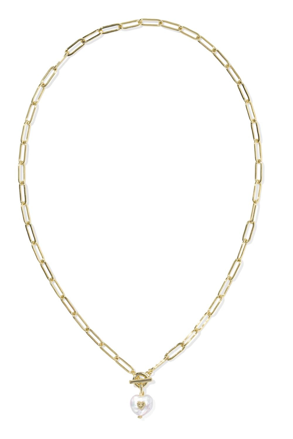 Kendra Scott Sasha Gold Chain Link Necklace in Pearl | 9608886290