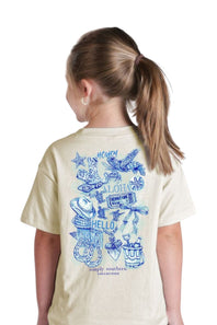 Simply Southern Youth Howdy Mineral Wash T-Shirt for Girls in Bone