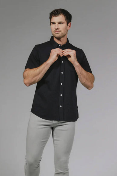7Diamonds Bennet Short Sleeve Shirt for Men in Black