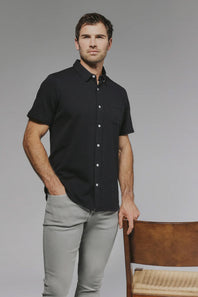 7Diamonds Bennet Short Sleeve Shirt for Men in Black
