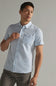 7Diamonds Keaton Striped Short Sleeve Shirt for Men in Blue