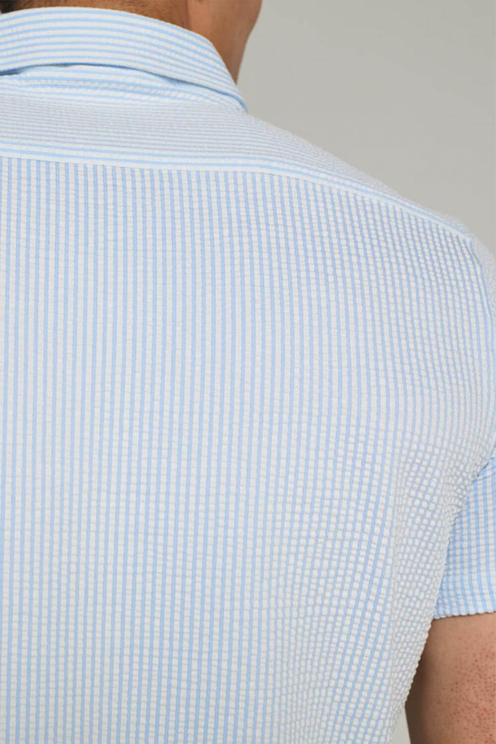 7Diamonds Keaton Striped Short Sleeve Shirt for Men in Blue