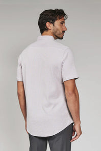 7Diamonds Keaton Striped Short Sleeve Shirt for Men in Stone Rose