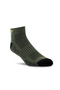 Ariat High Performance Quarter Crew Tek Work Socks 3 Pair Pack in Dark Green
