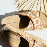 Azalea Wang Saco Crochet Platform Sandals for Women in Brown