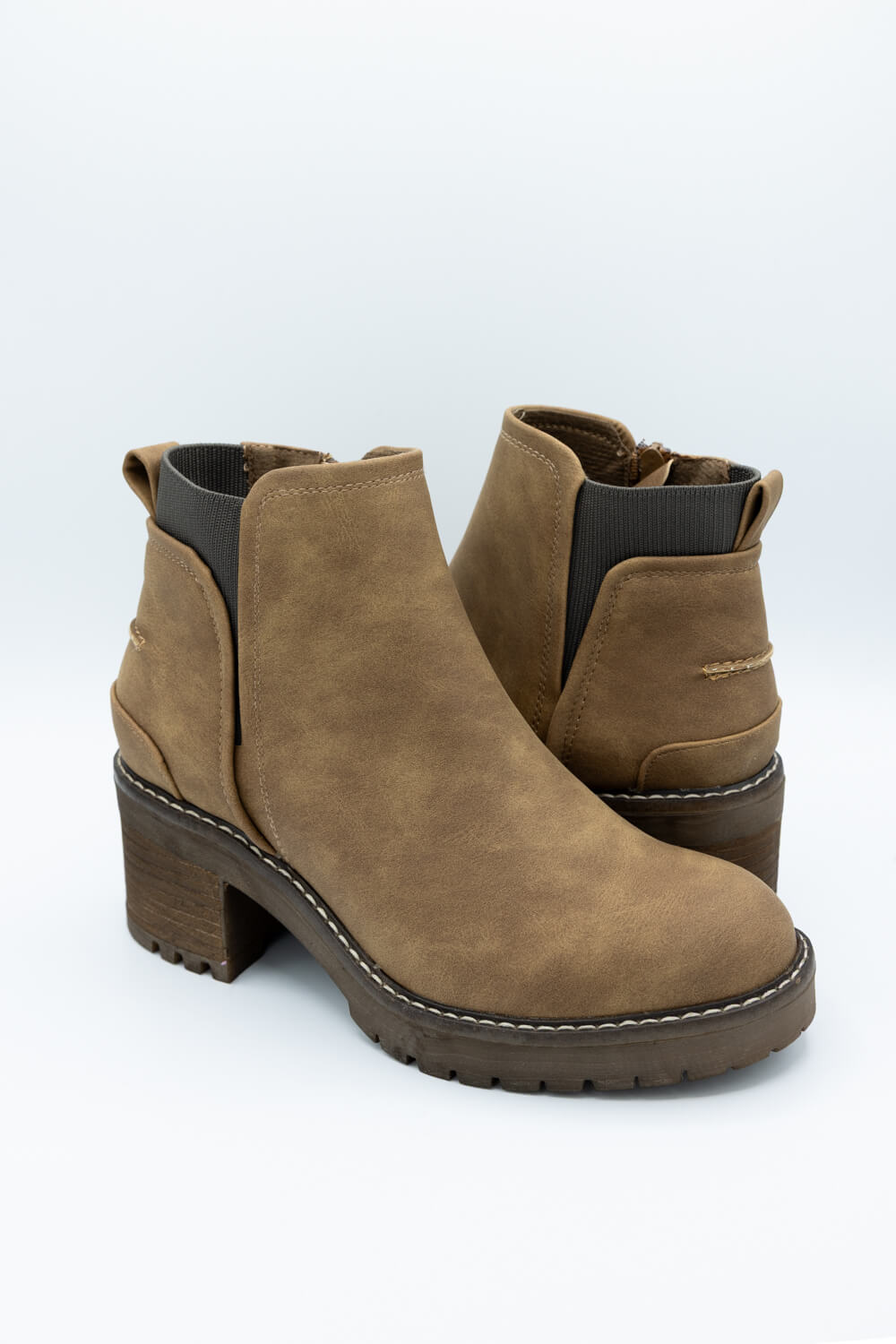 B52 Chelsea Lug Booties for Women in Brown