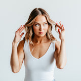 Seamless Double Layer Knit Basic Tank Top for Women in White