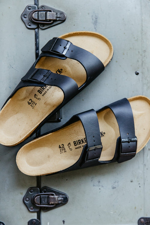 Birkenstock Arizona Birkibuc Sandals for Men in Black  display picture 1