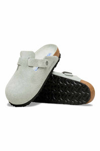  Birkenstock Boston Soft Footbed Clogs for Women in Pure Sage Tonal 