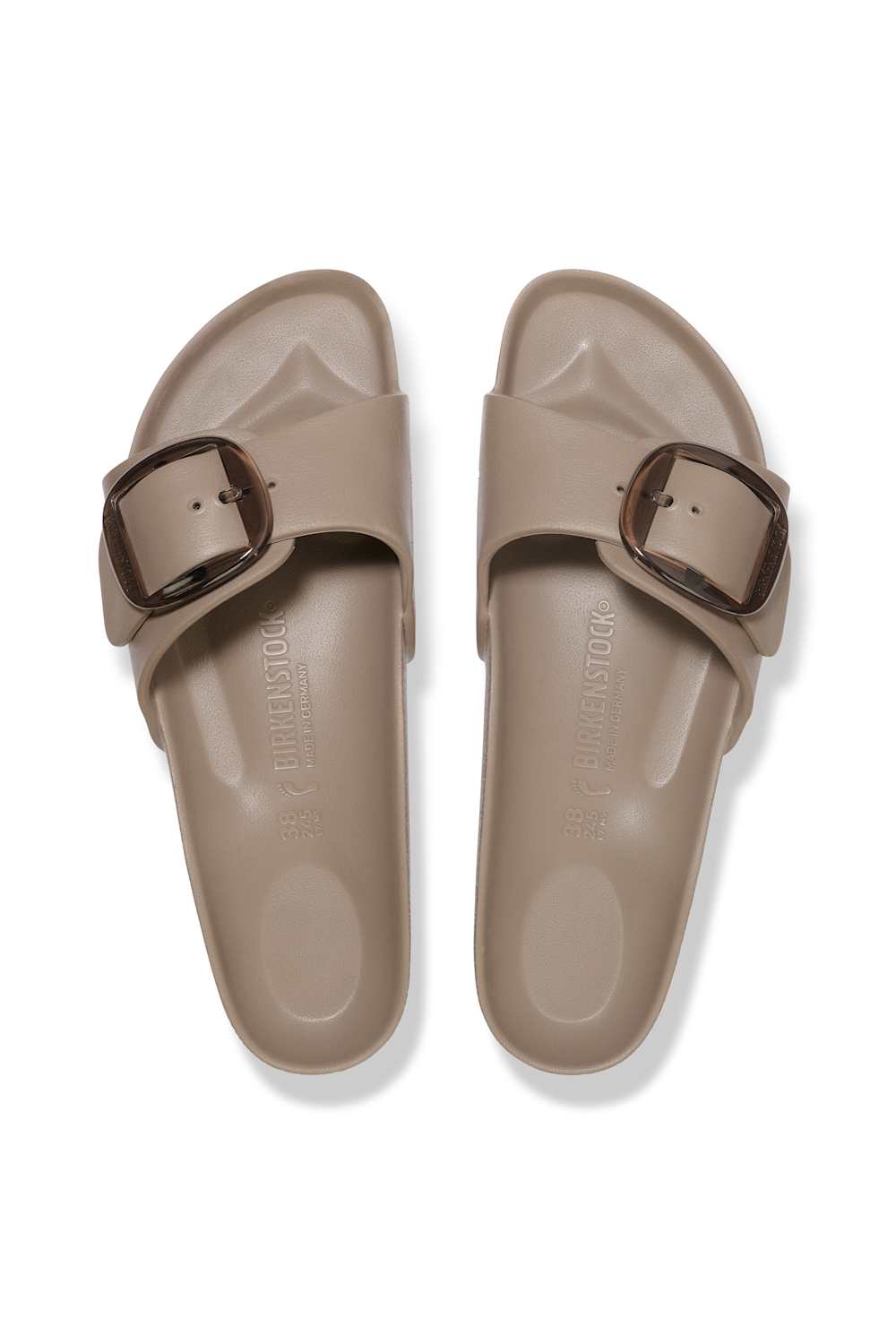 Birkenstock Madrid Big Buckle EVA Sandals for Women in Gray Taupe