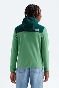 green zip hoodie on boy 
