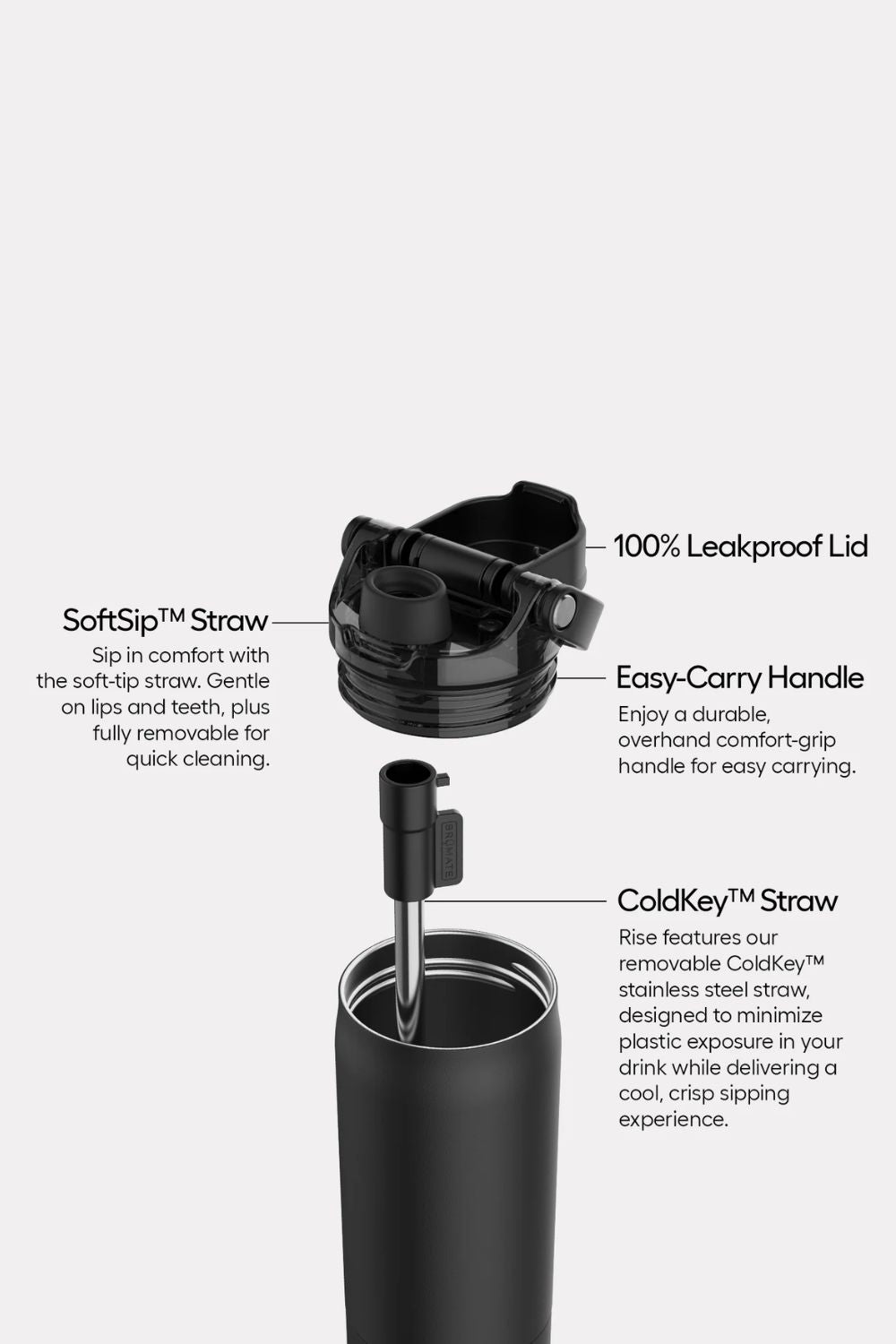 BruMate Rise 25 oz Water Bottle in Dark Aura | DWRI25DAU-DKAURA