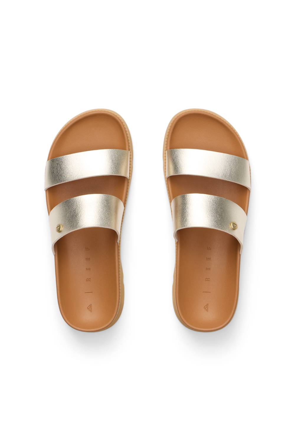 gold shoe two straps 