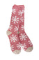 Worlds Softest Cozy Crew Snowflakes Socks for Women in Red | 75918