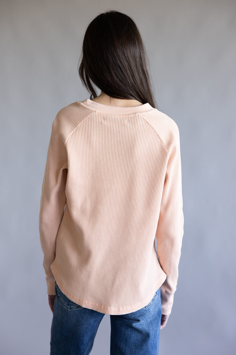 C&C California Nella Waffle Lace Raglan Top for Women in Coral