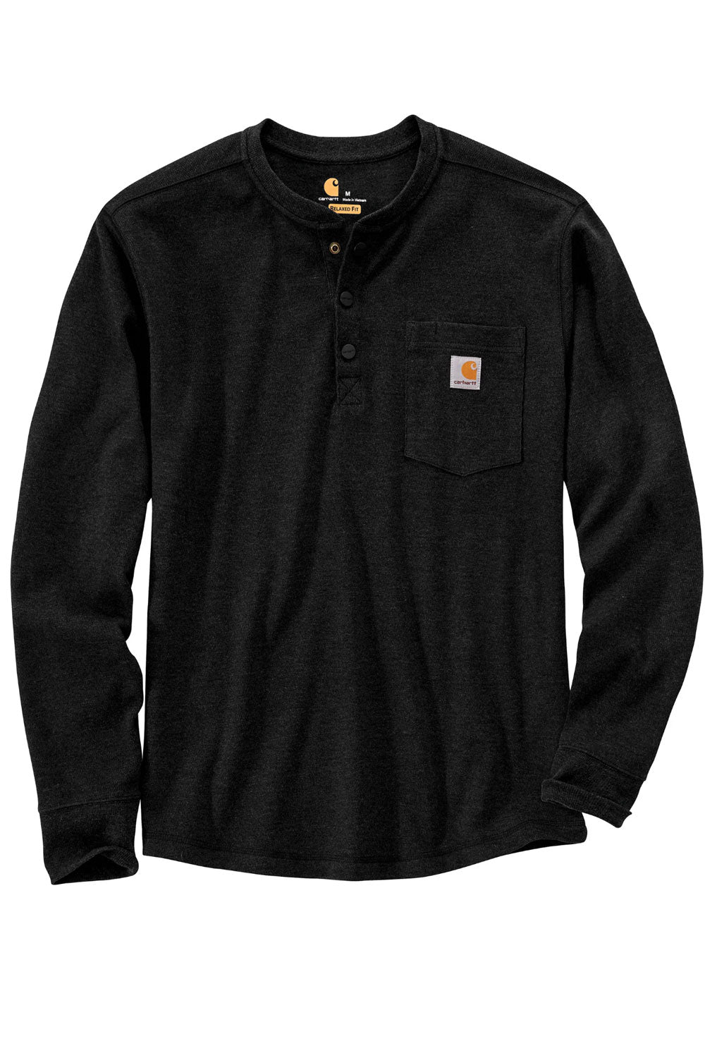 Carhartt Long Sleeve Henley Pocket Thermal Shirt for Men in Black | 10 ...