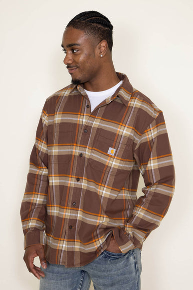 Carhartt Rugged Flex Midweight Flannel Shirt for Men in Brown