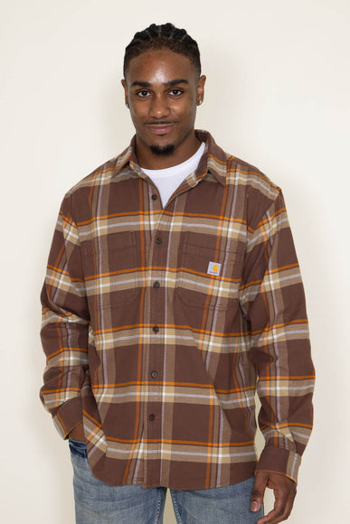 Carhartt Rugged Flex Midweight Flannel Shirt for Men in Brown