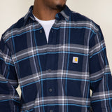 Carhartt Rugged Flex Midweight Flannel Shirt for Men in Blue