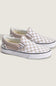 Vans Classic Slip-On Checkboard Shoes for Women in Mushroom