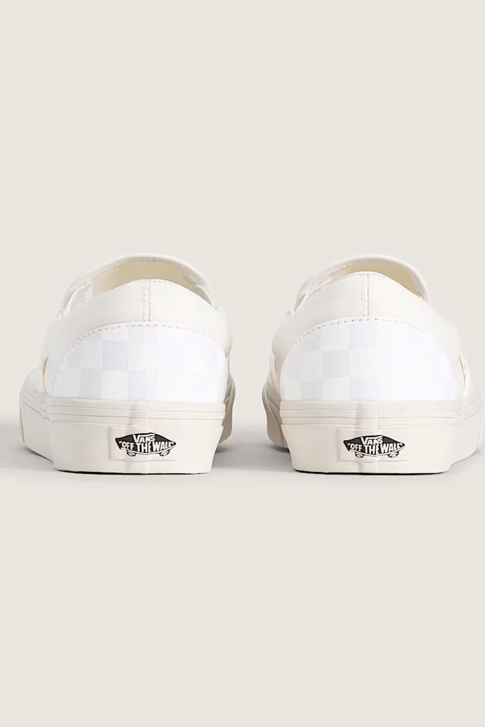 Vans Classic Slip-On Checkboard Shoes for Women in Blanc De Blanc White