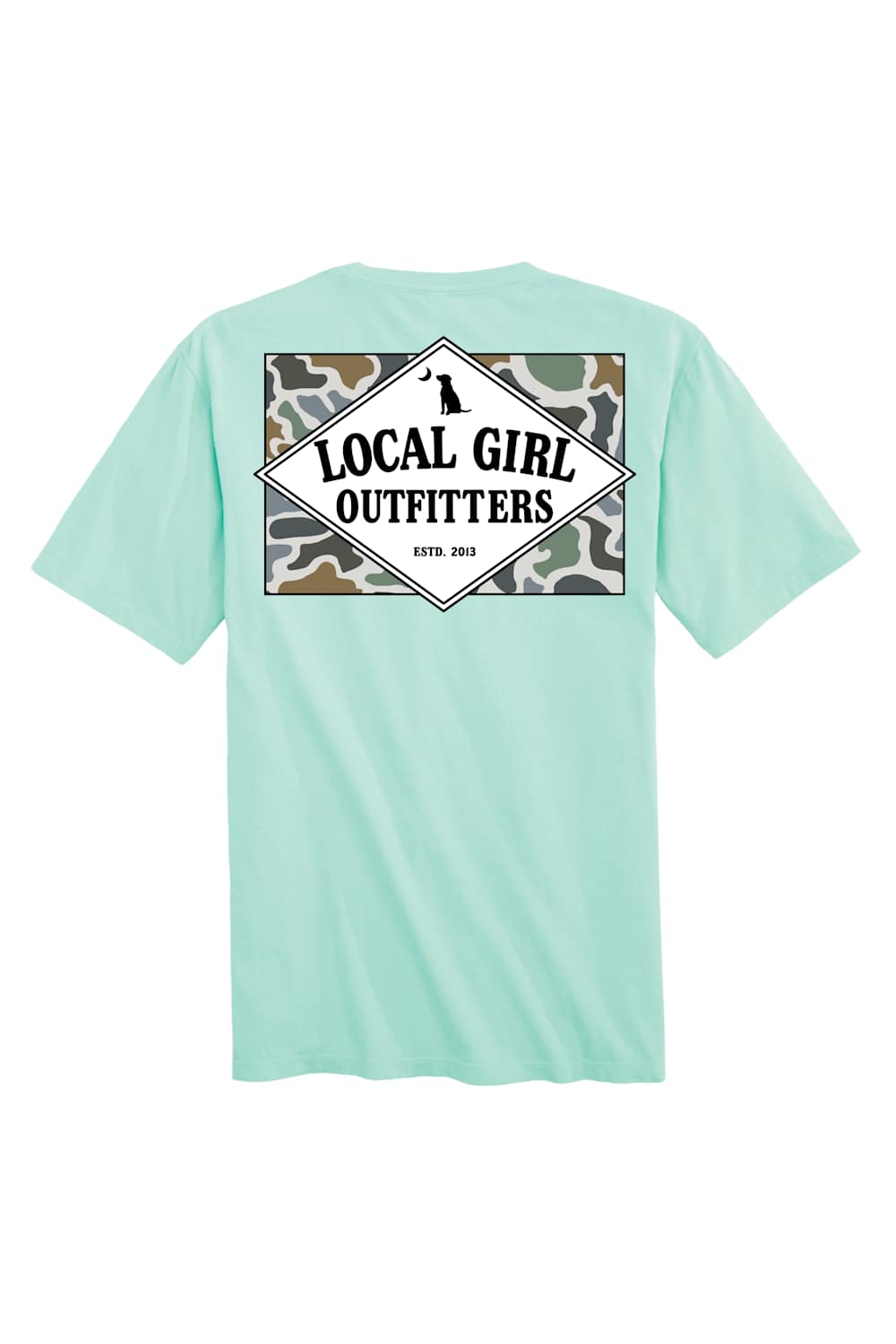 Local Girl Youth Framed Camo T-Shirt in Island Reef Green