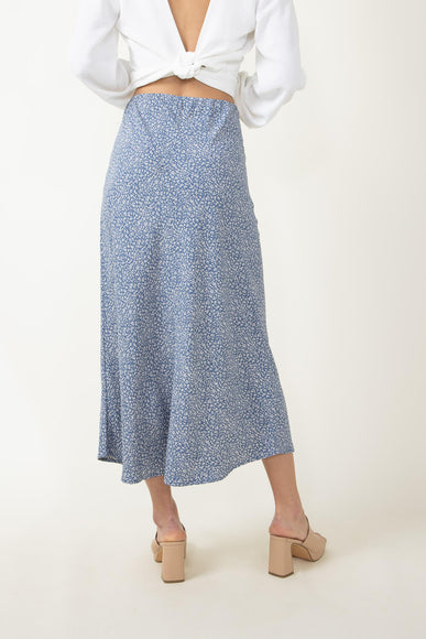 Ditsy Floral Midi Skirt for Women in Blue