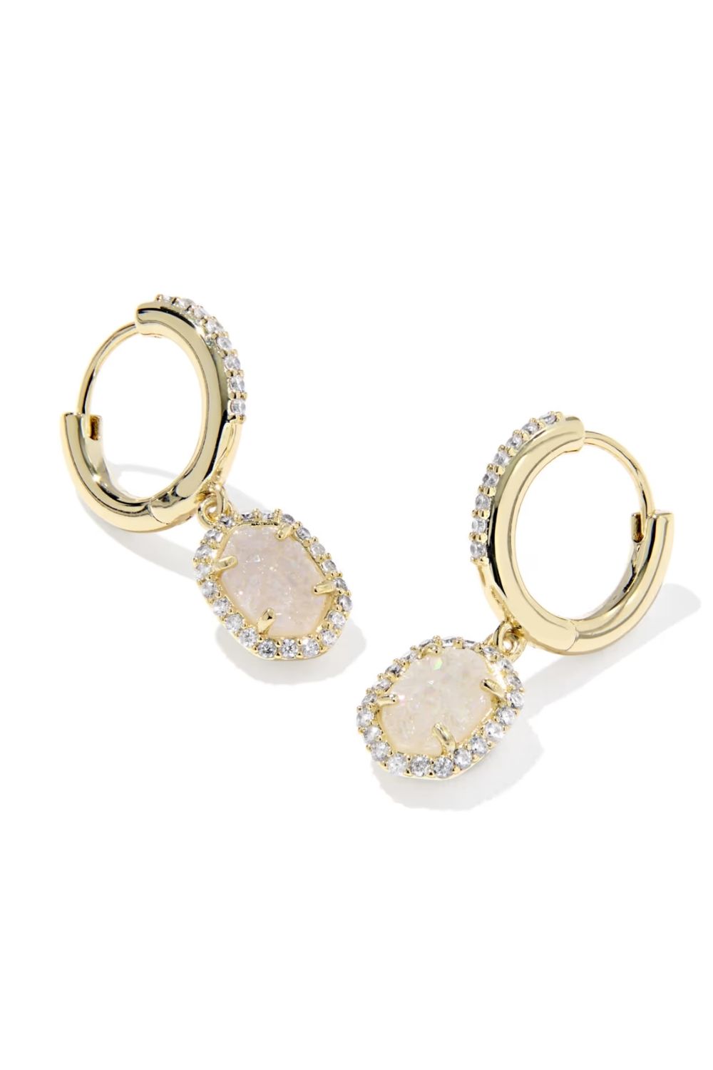EARRINGS-DAPHNE-CRYSTAL-FRAME-HUGGIE-GOLD-IRIDESCENT-DRUSY-9608890426