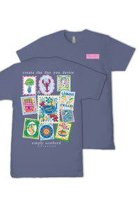 Simply Southern Plus Size Create The Day You Desire T-Shirt for Women in Denim
