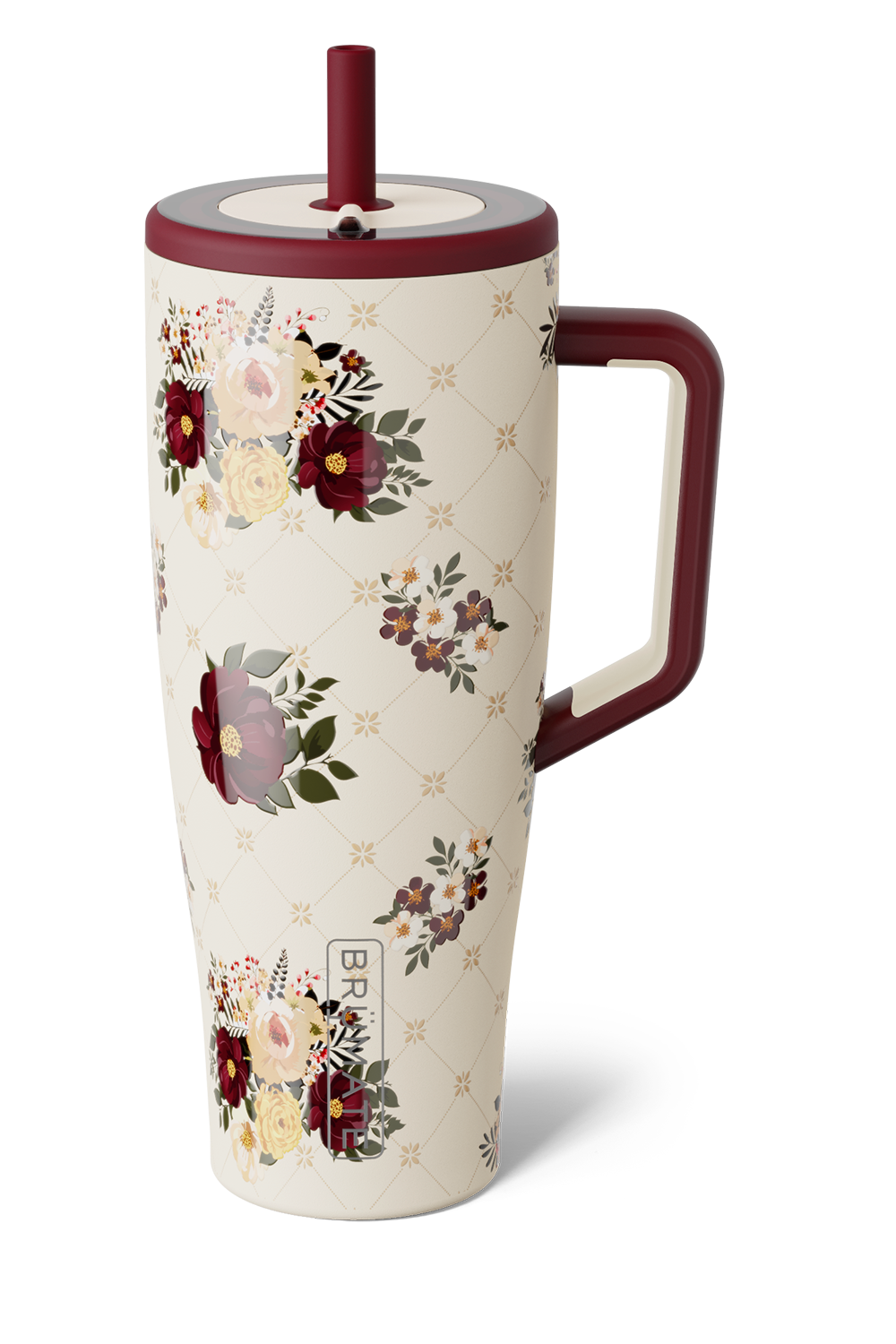 floral brumate tumbler on white paper 