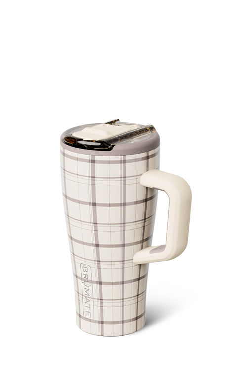 BruMate Era Flip 20 oz Tumbler in Oxford Plaid | DWEF20OXP-BEIGEPLAID