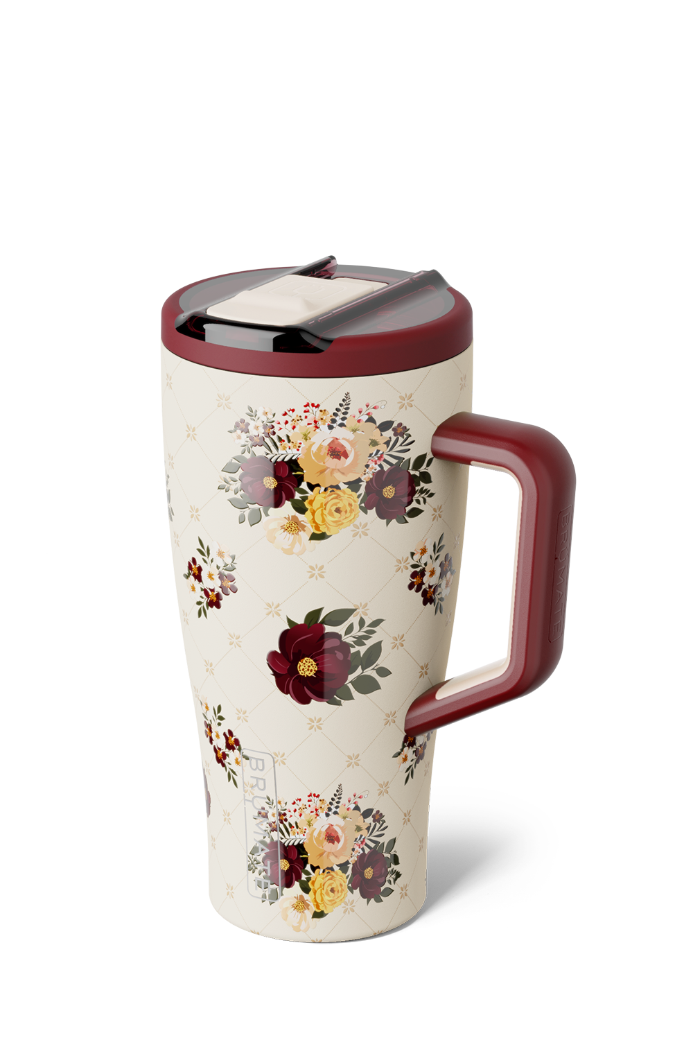 floral brumate tumbler on white paper 
