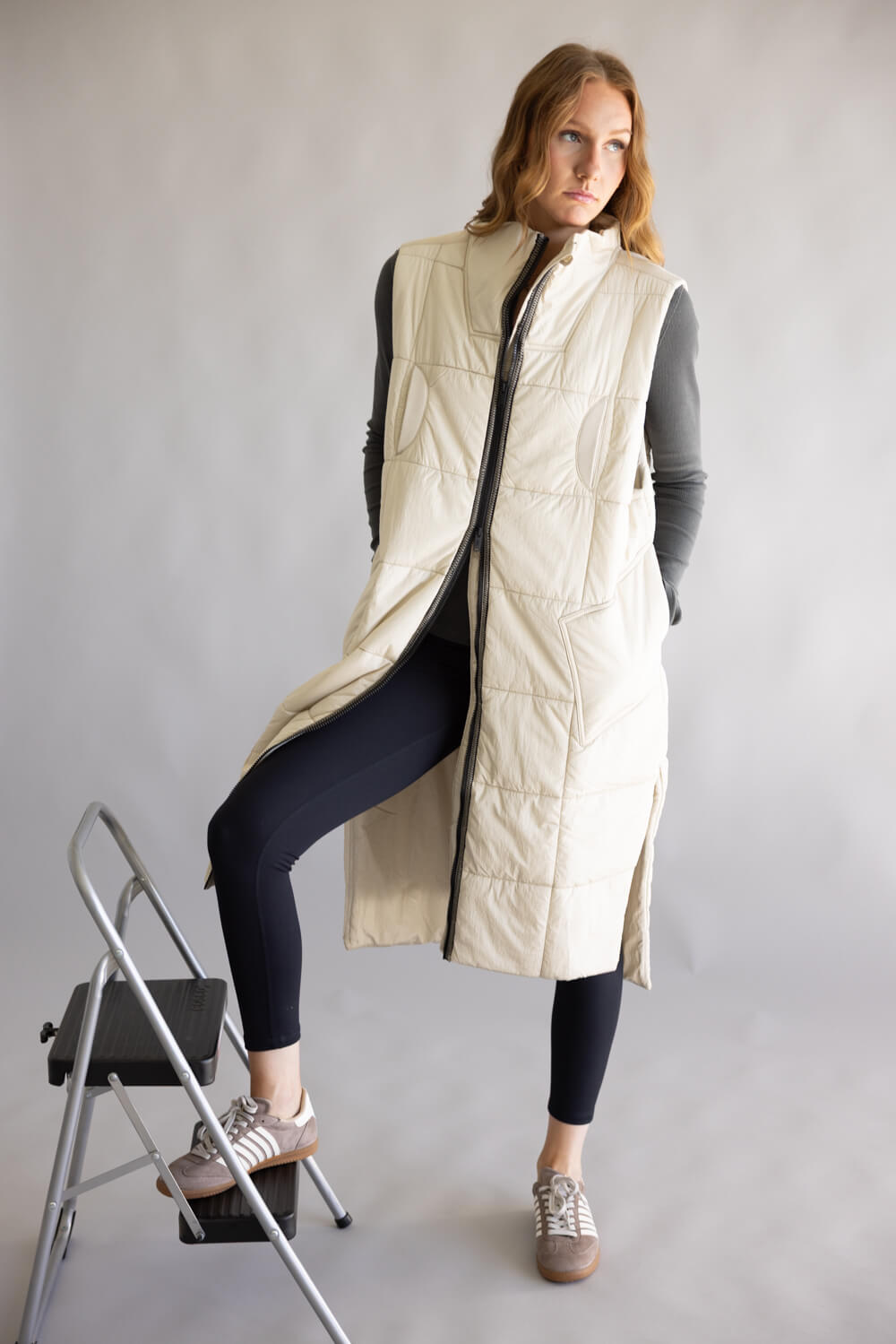FP Movement On The Move Packable Puffer Vest for Women in Muted Beige