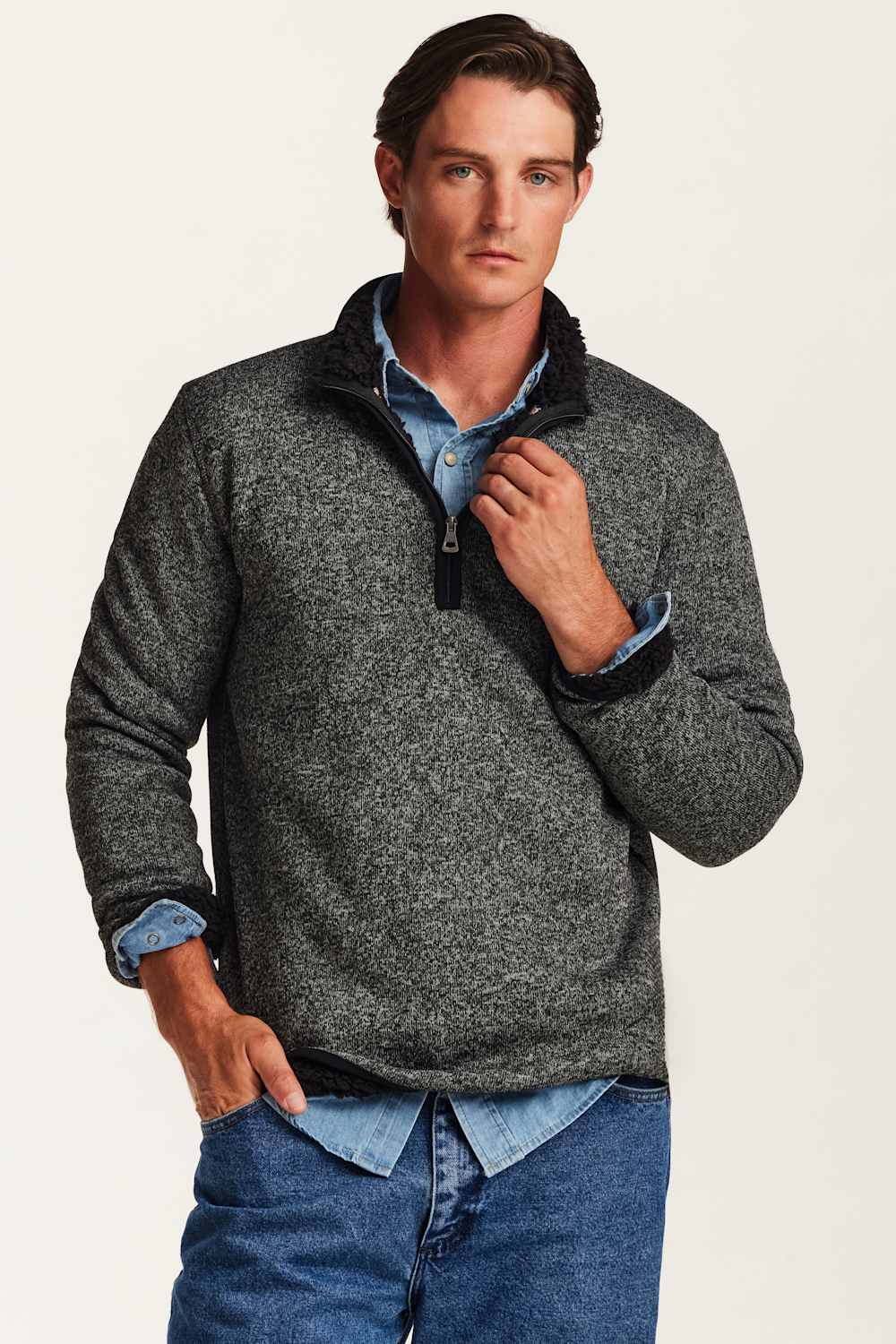 man wearing black sweater 
