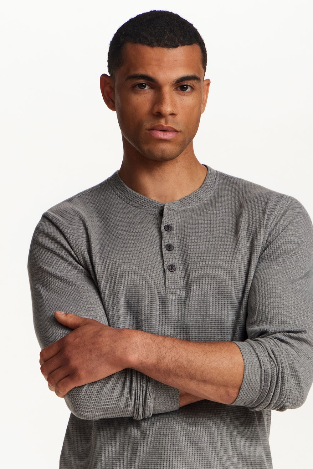Weatherproof Vintage Long Sleeve Jersey Henley Shirt for Men in Gunmetal | F2631903GK-GUNMETAL