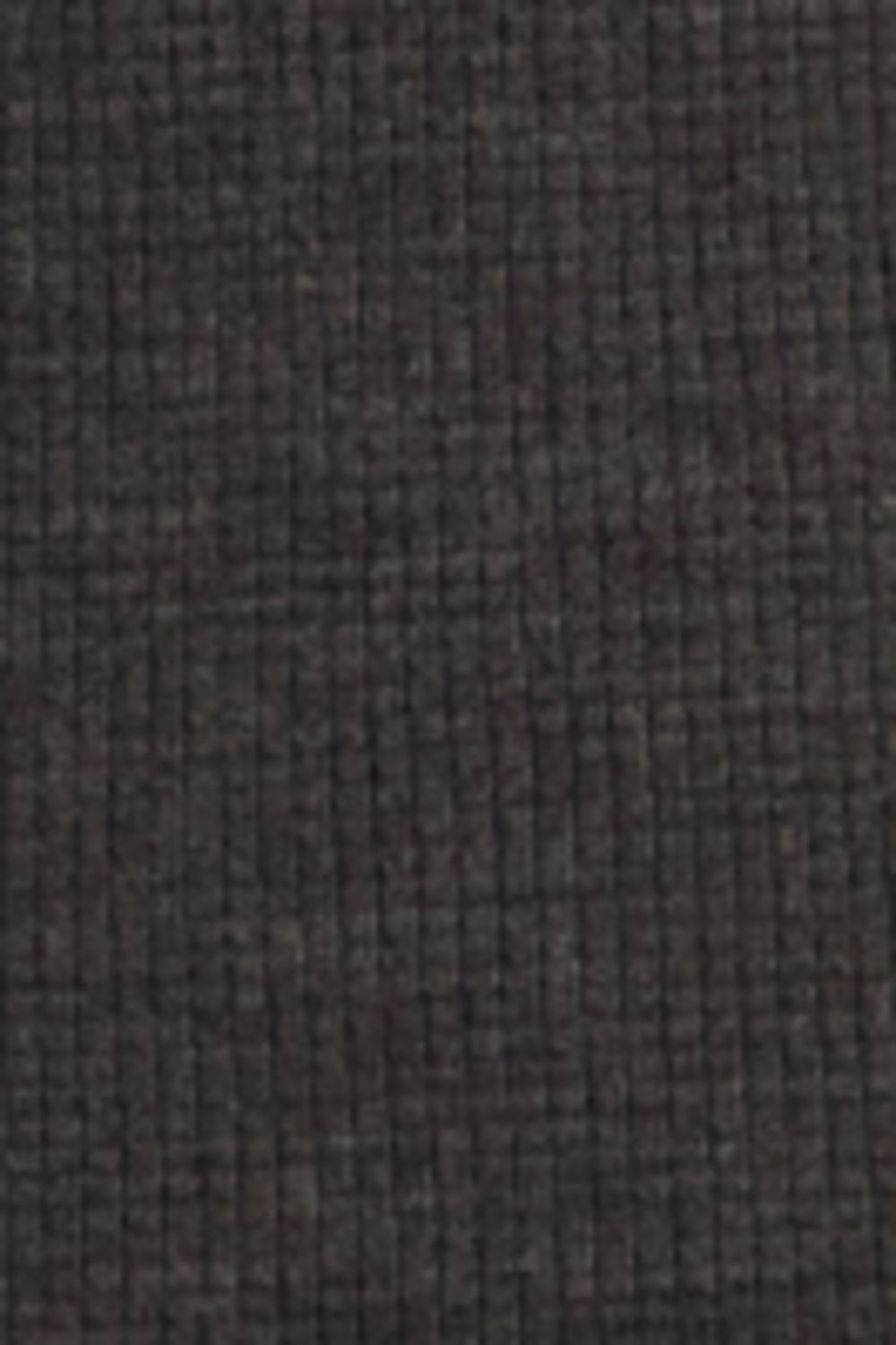 A close-up texture shot of a dark charcoal gray woven fabric with a fine grid-like pattern.