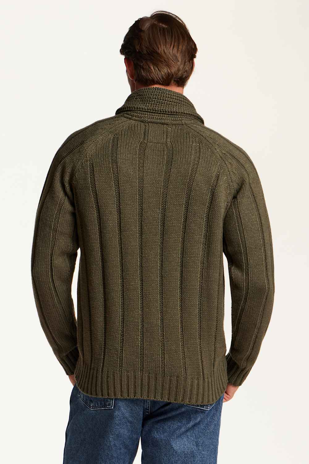 Weatherproof Vintage Fisherman Toggle Neck Sweater for Men in Kambaba Olive | F2640942GK-KAMBABAOLIVE