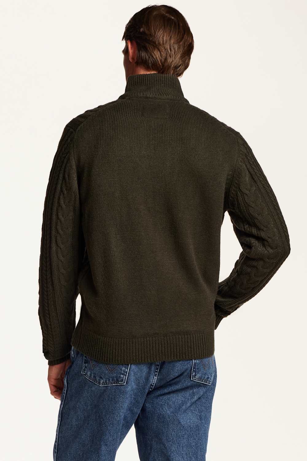 green sweater man wearing 