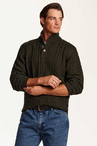 green sweater man wearing 
